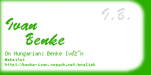 ivan benke business card